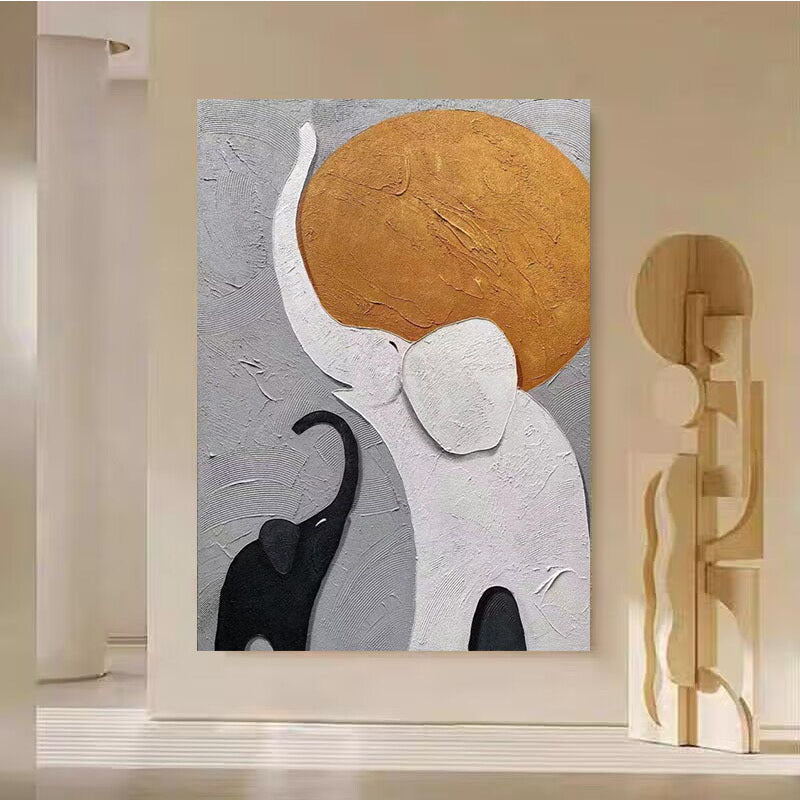 Texturiertes Elefant-Themen-Leinwandkunst