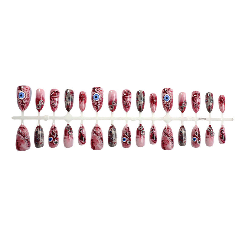 Künstlerisches Thema Press-On Nails Set mit einzigartigen Designelementen Karnz