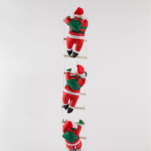 Dekorative Weihnachtsmann Figur auf Leiter