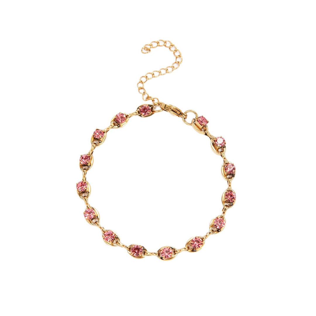 Eleganter Edelstein Akzent Link Armband Karnz