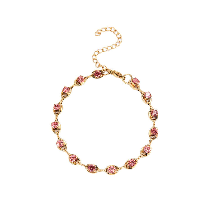 Eleganter Edelstein Akzent Link Armband Karnz