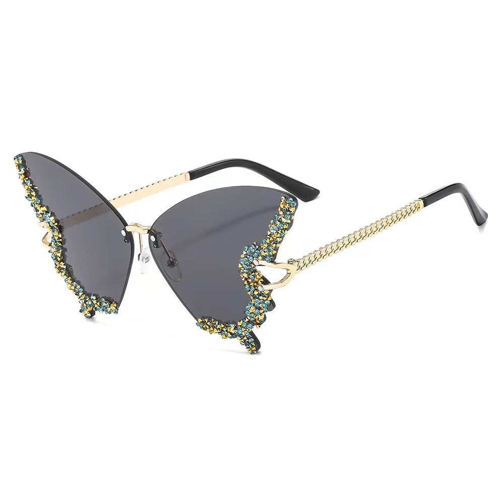 Damen extravagante Flügel-Sonnenbrille Karnz