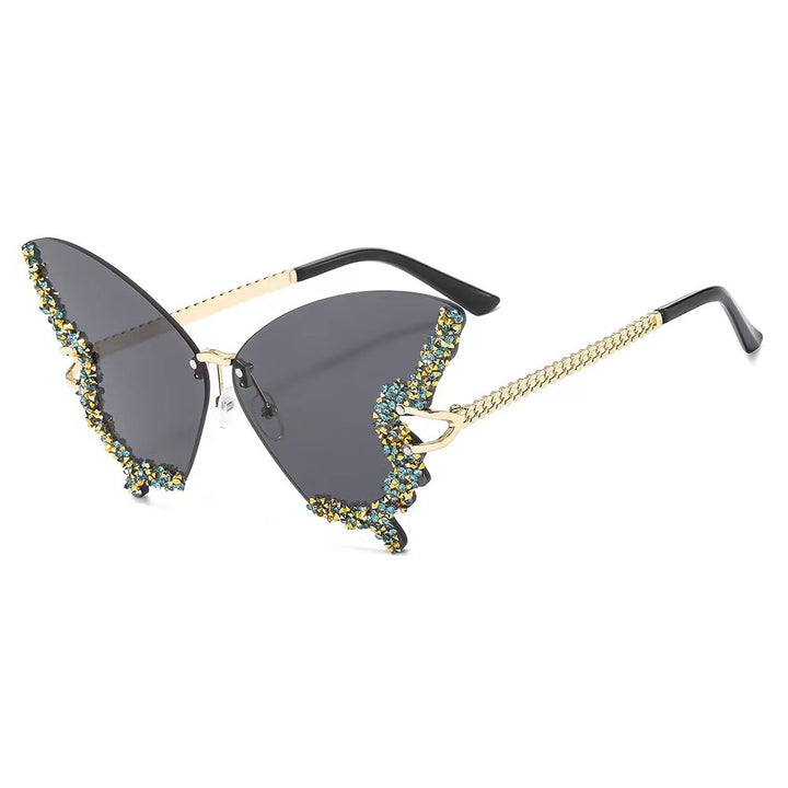 Damen extravagante Flügel-Sonnenbrille Karnz