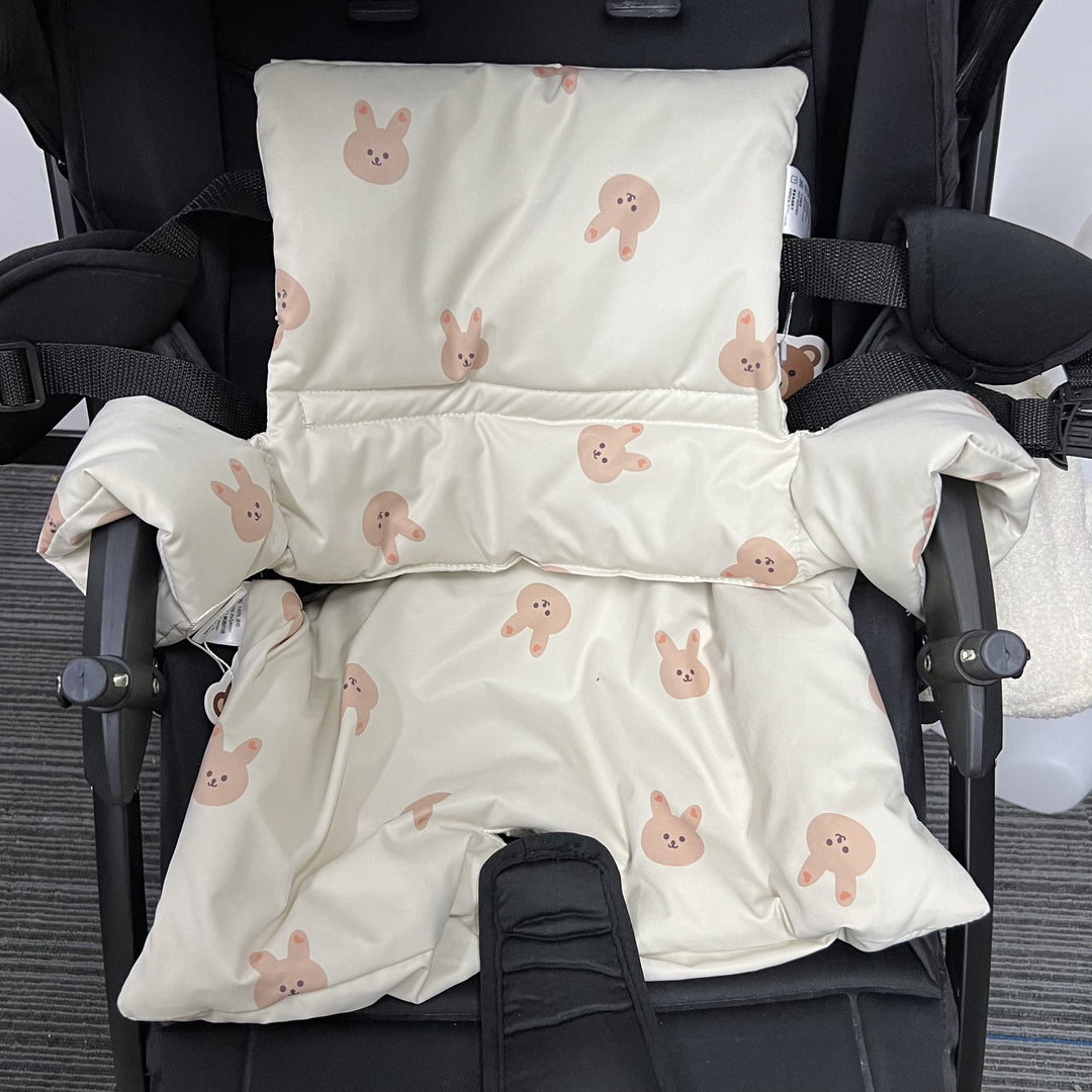 Polster-Set für Hochstuhl für Babys mit abnehmbarem Teddy-Applikation