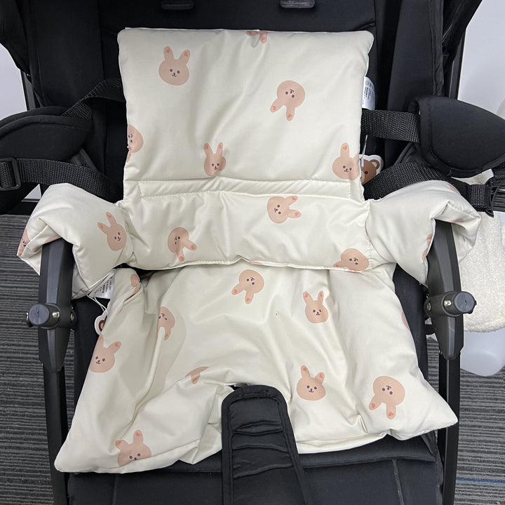 Polster-Set für Hochstuhl für Babys mit abnehmbarem Teddy-Applikation