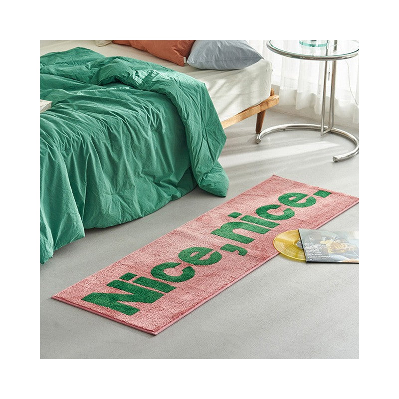 Langer Plüsch Slogan Schlafzimmer Läufer Teppich mit rutschfester Rückseite