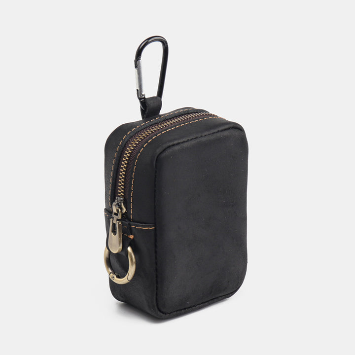 Leder Reißverschluss Schlüsselanhänger Tasche