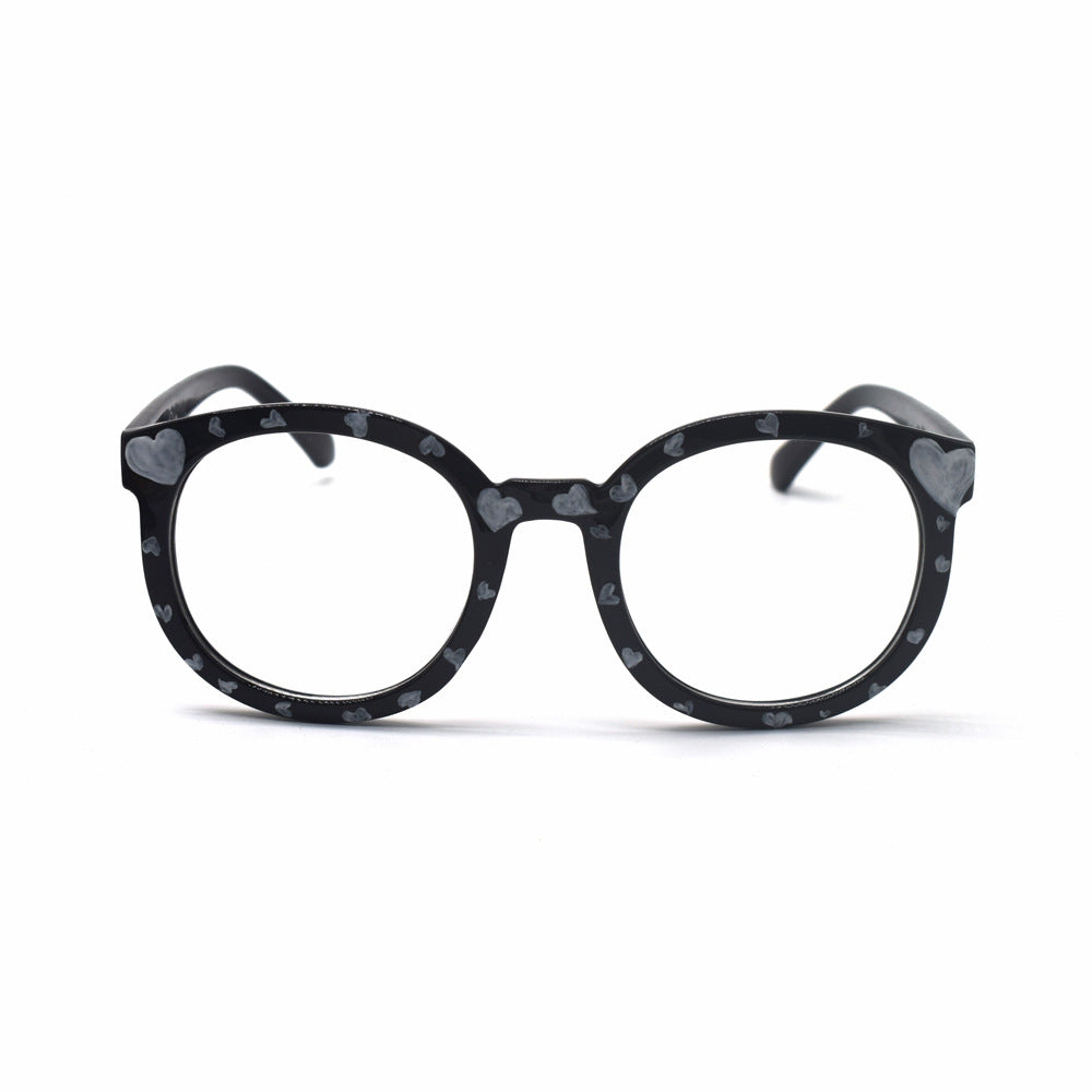 Trendige herzbedruckte Katzenaugenbrille Karnz