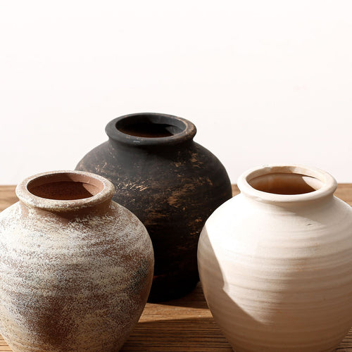 Handgefertigte Terrakotta Vase Karnz