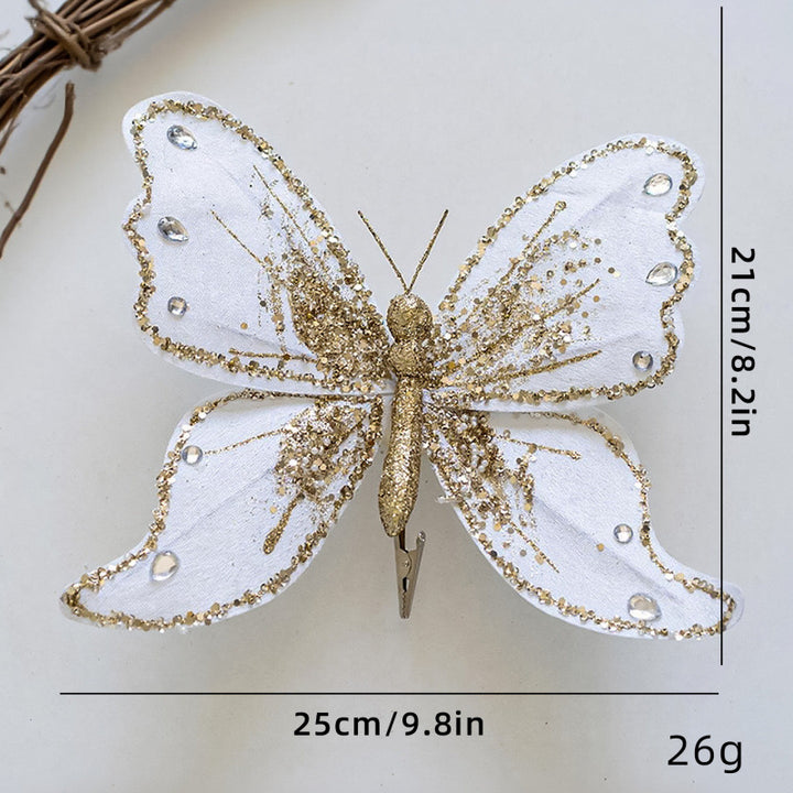 Elegante Schmetterlings-Haarclips mit Glitzer und Strass Karnz