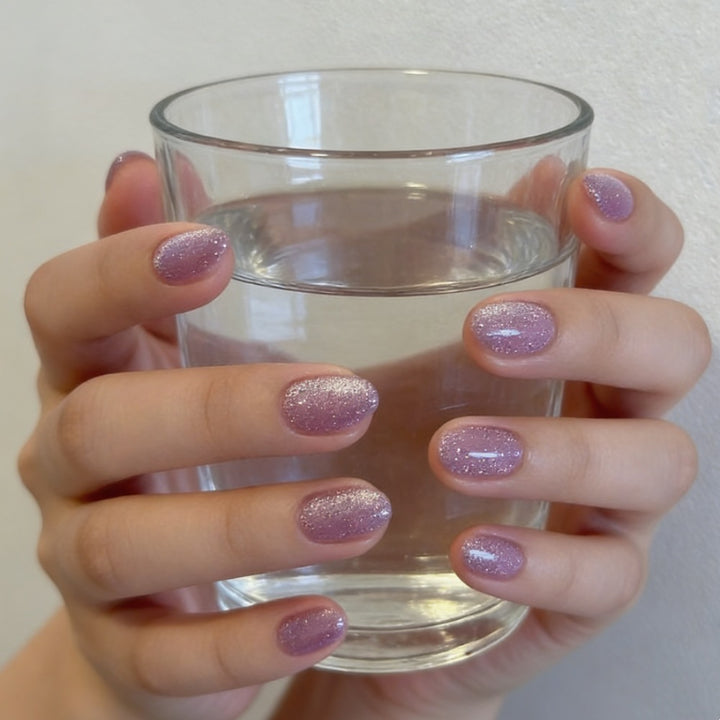 Funkelnd Glänzendes Press-On Nagelset Karnz
