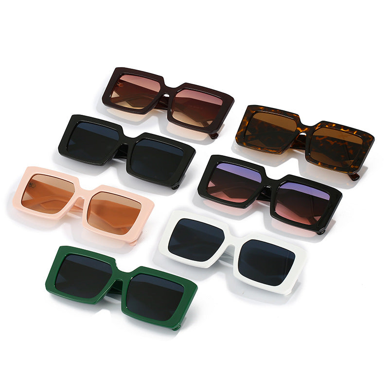 Damen Geometrische Sonnenbrille mit breitem Rahmen Karnz