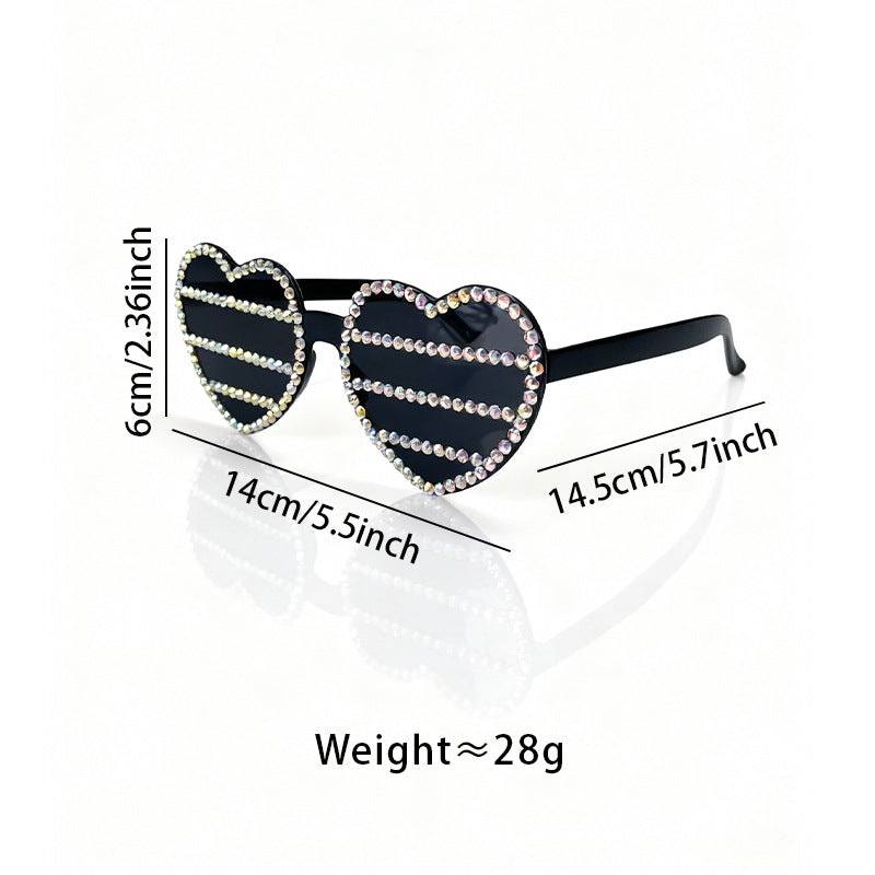 Dekorative Strass-verschönerte herzförmige Sonnenbrille Karnz 1787141270