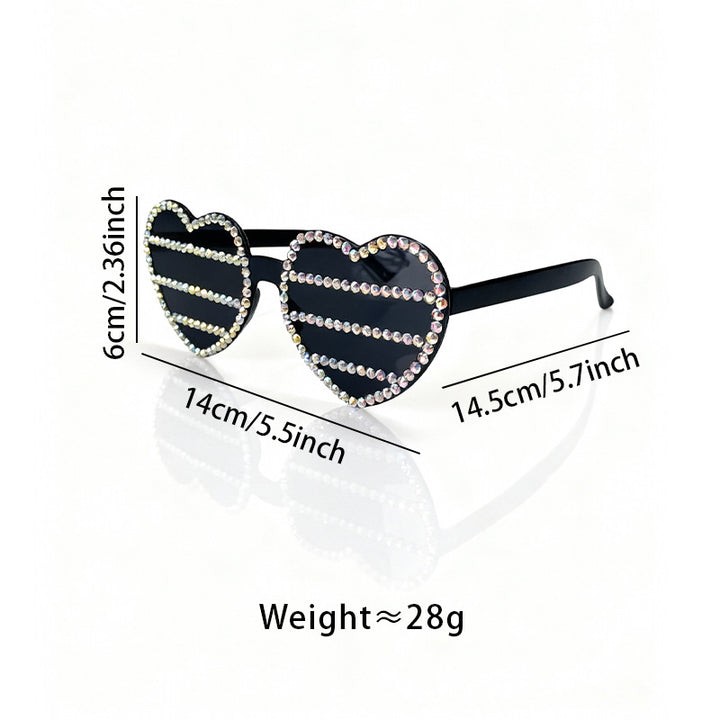 Dekorative Strass-verschönerte herzförmige Sonnenbrille Karnz 1787141270