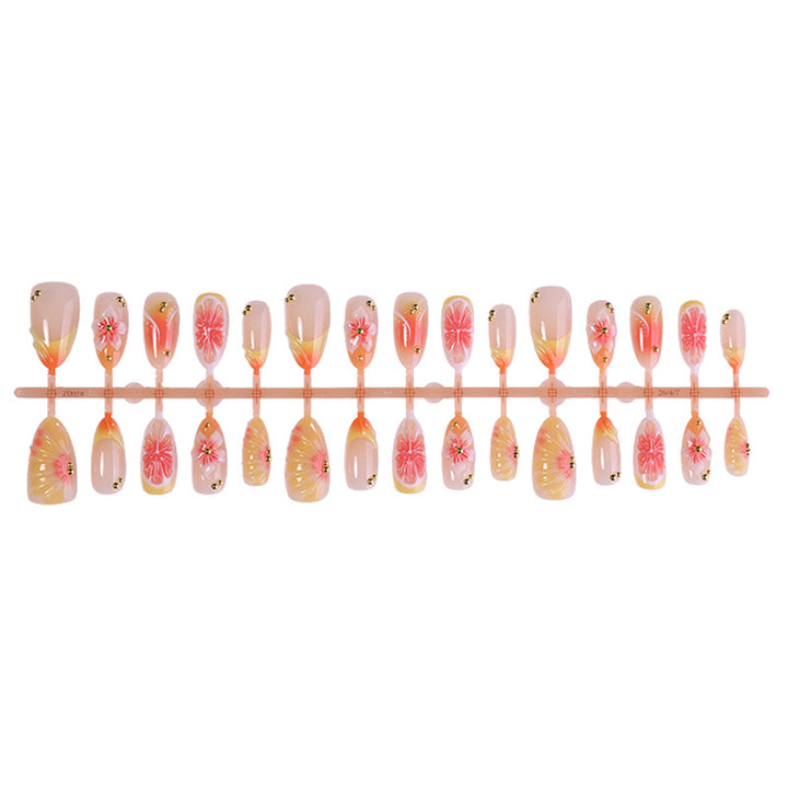Dekorativer floraler Press-On Nagelset Karnz 1788495756