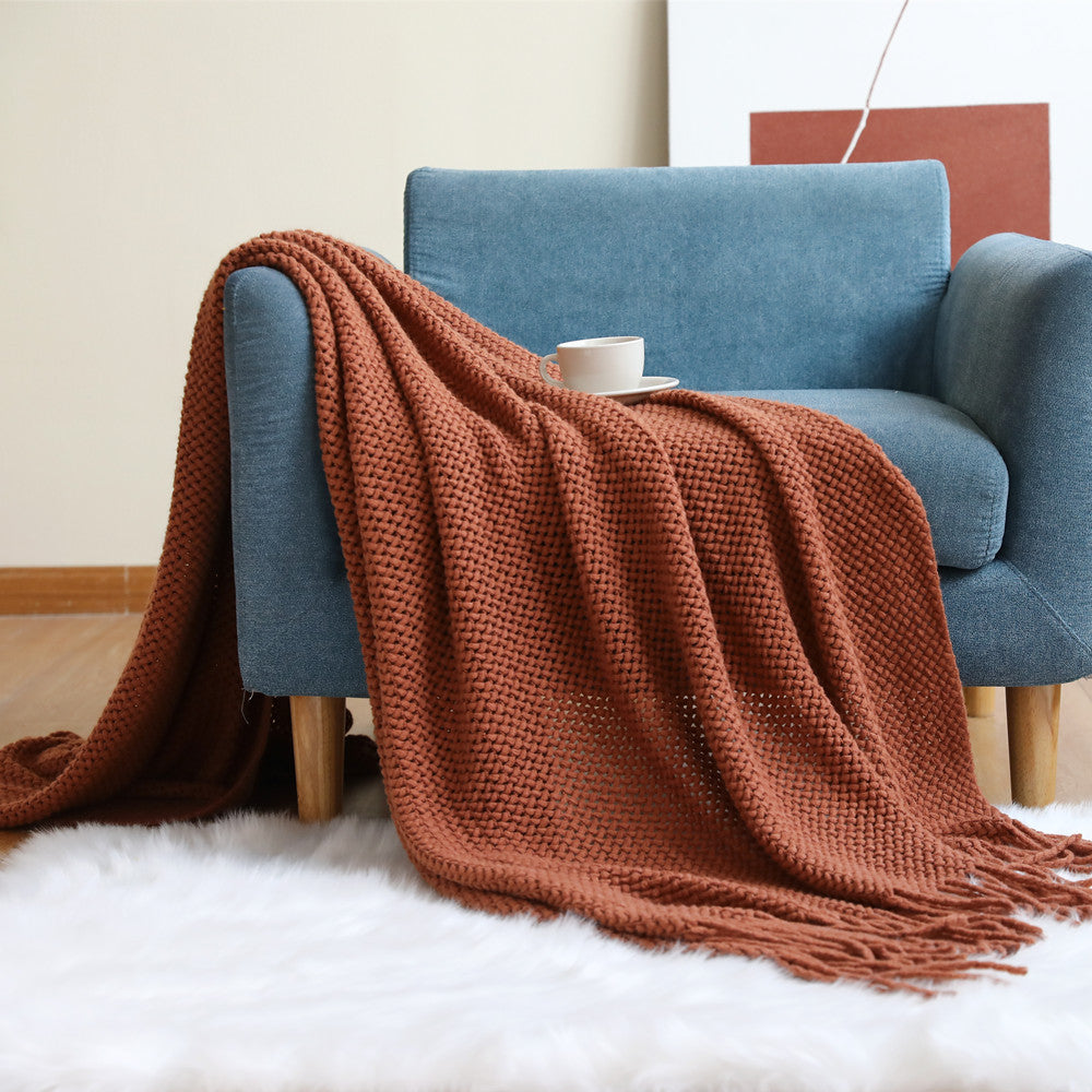 Gewebte Texturierte Strickwurfdecke