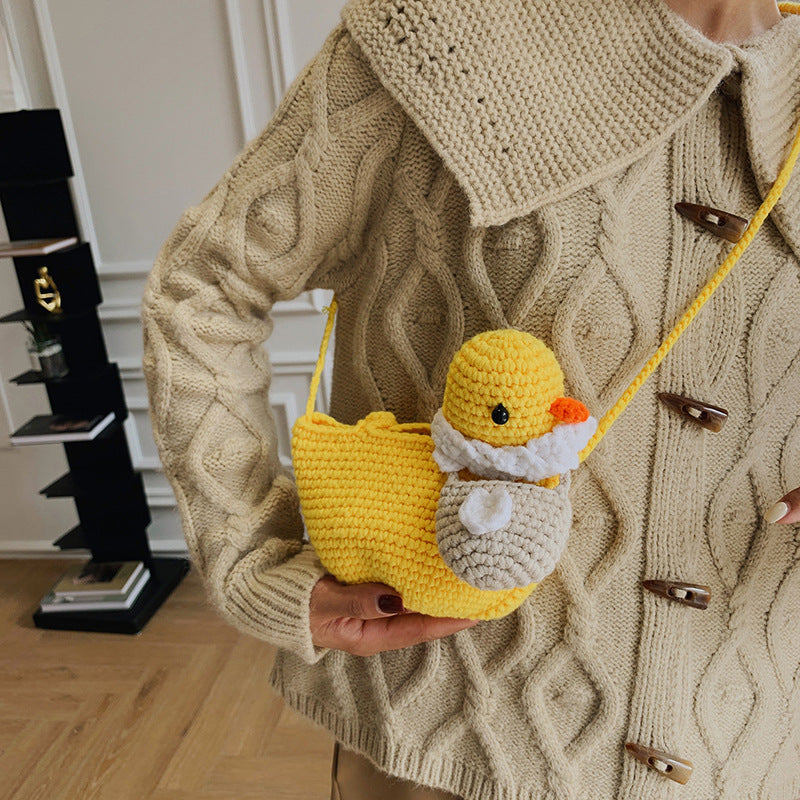 Süße Entenförmige Häkel-Mini-Tasche