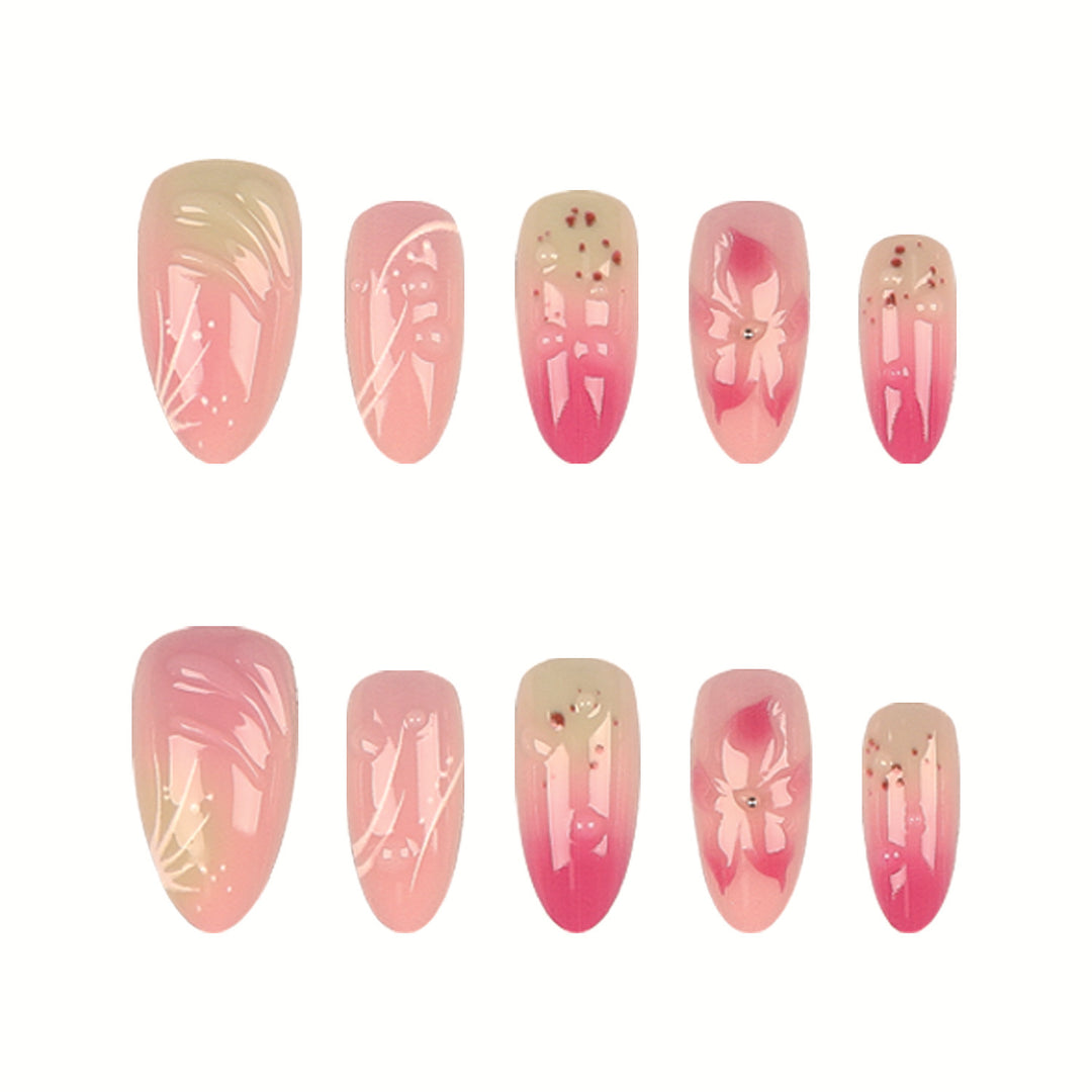 Blumenmuster Press-On Nagelspitzen