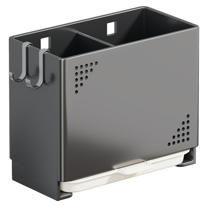 Wandmontierter Ablagebesteckorganizer mit abnehmbarem Tablett und Haken