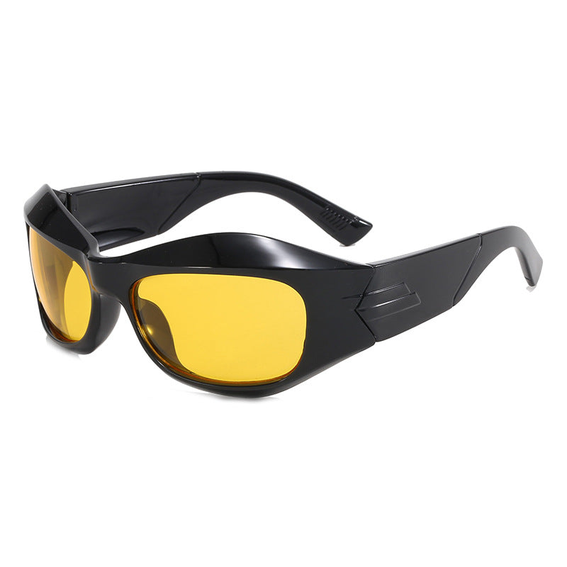 Damen Retro-Sonnenbrille im trendigen Schilddesign Karnz