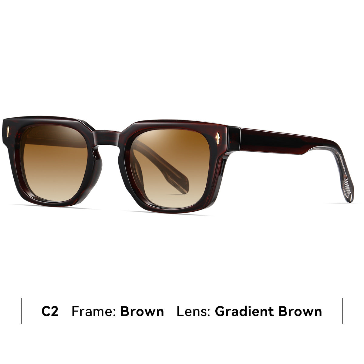 Damen modische Sonnenbrille mit quadratischem Rahmen und verlaufenden Gläsern Karnz