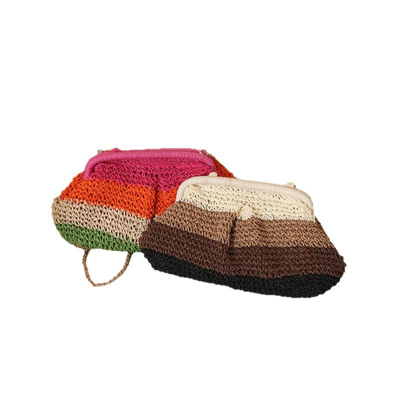 Damen Handgefertigte Clutch-Tasche mit hochwertigem Makramee Karnz