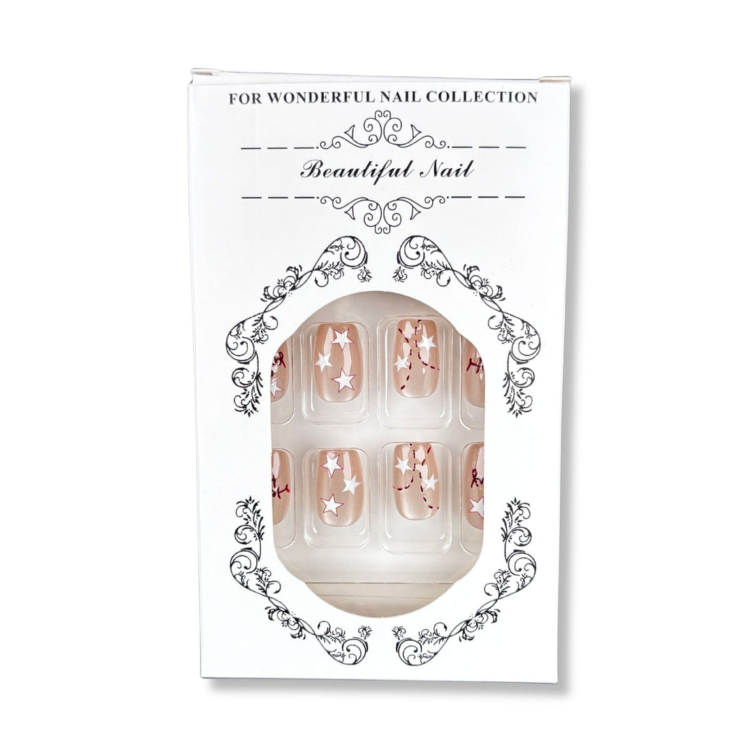 Dekoratives Press-On Nagelkunstset mit Stern Design