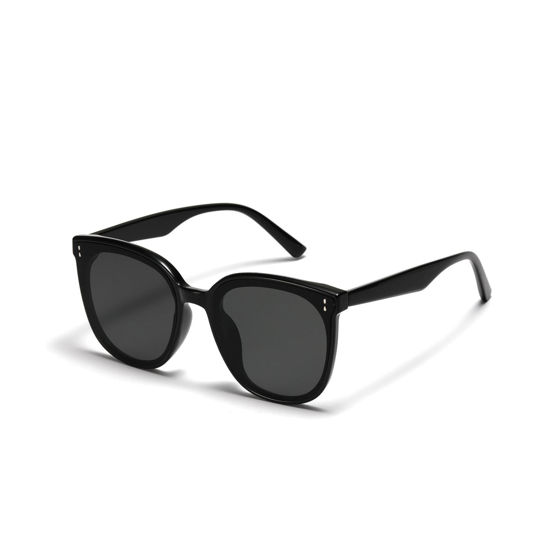 Damen modische quadratische Sonnenbrille mit hochwertigem transparentem Rahmen Karnz