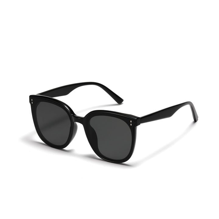 Damen modische quadratische Sonnenbrille mit hochwertigem transparentem Rahmen Karnz