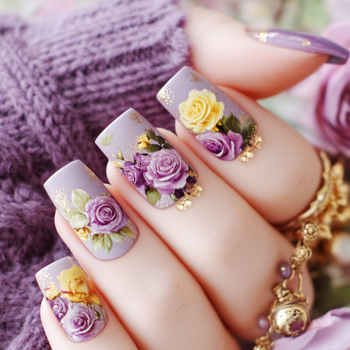 Floral Künstlerische Nagel Wraps Karnz