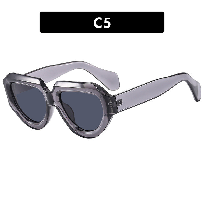 Damen modische Sonnenbrille mit einzigartigem, eckigem Rahmen Karnz