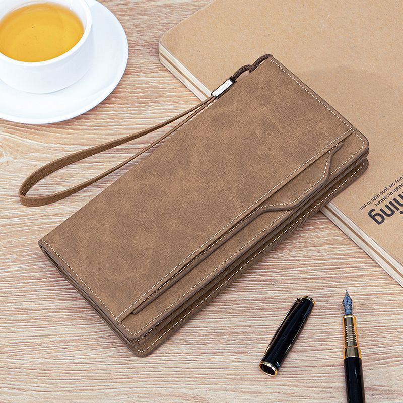 Elegante Leder Geldbörse mit Handgelenkband Karnz