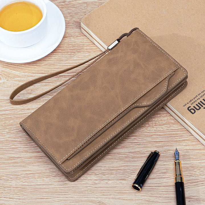 Elegante Leder Geldbörse mit Handgelenkband Karnz