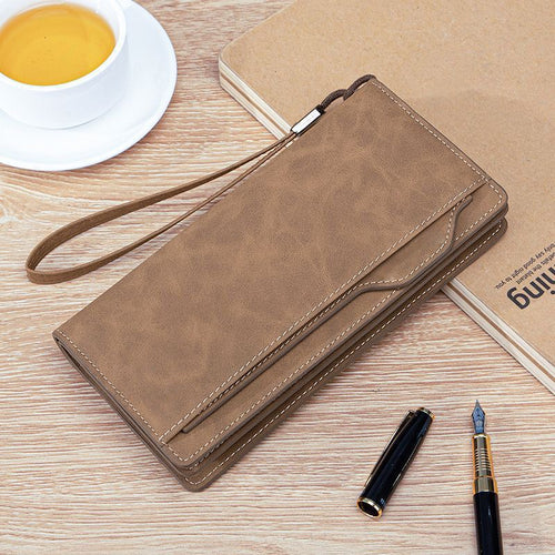 Elegante Leder Geldbörse mit Handgelenkband Karnz