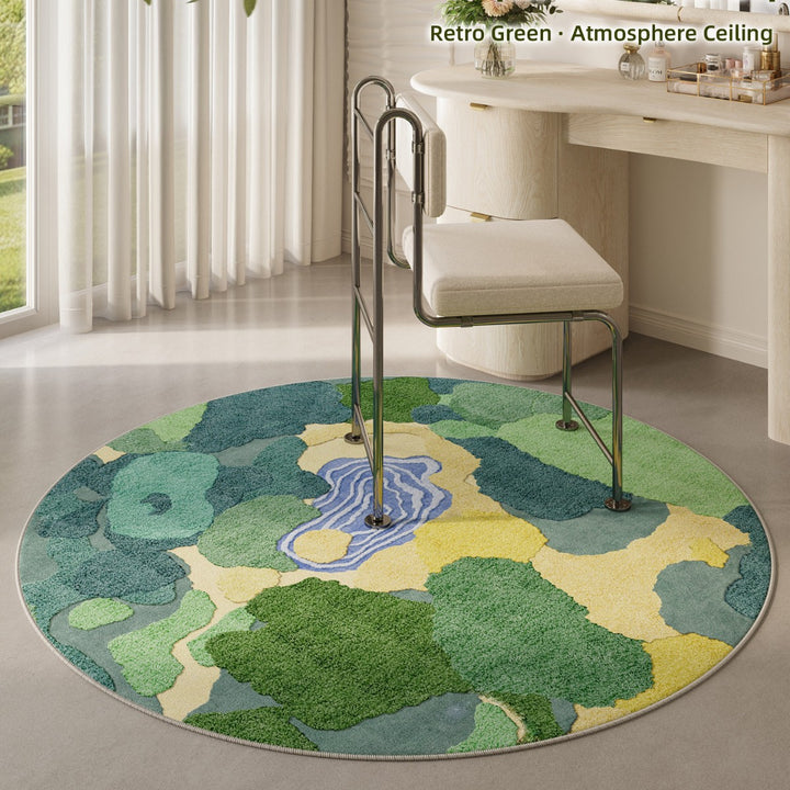 Blumenmuster runder Teppich