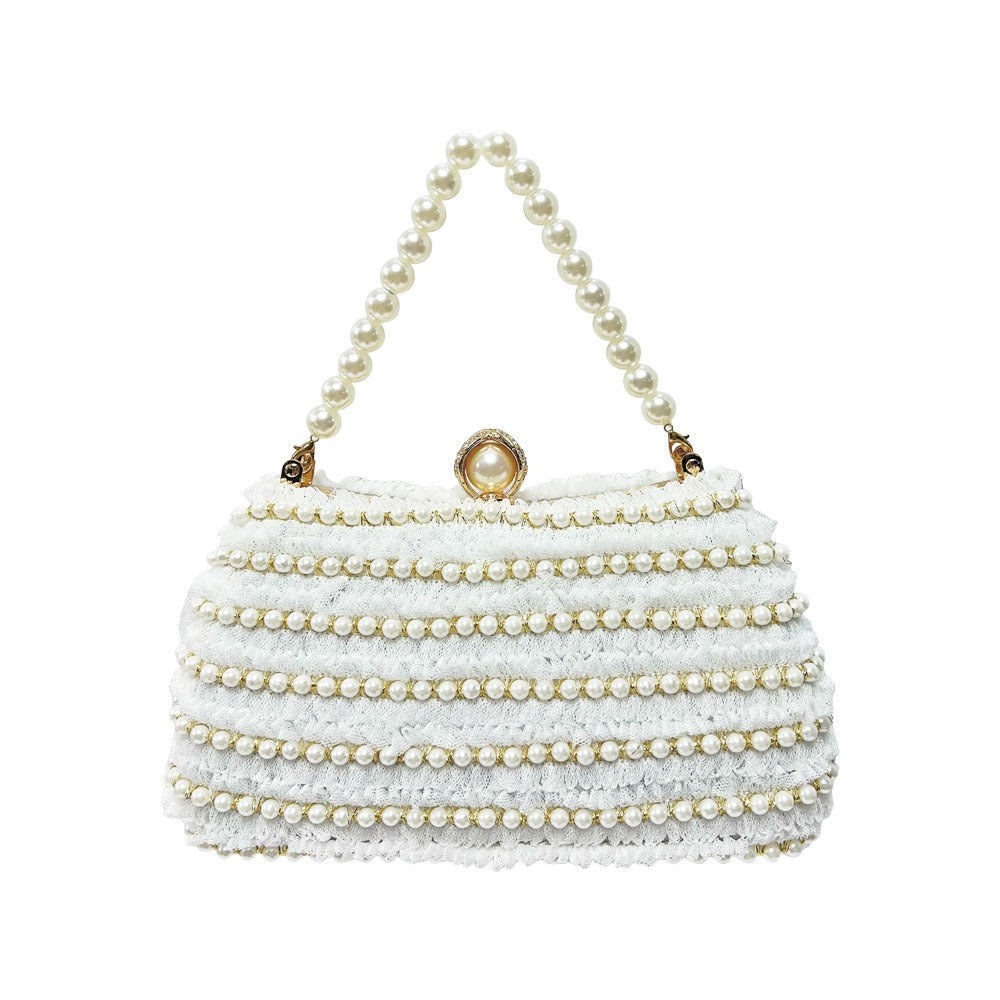Elegante perlenverzierte Handtasche