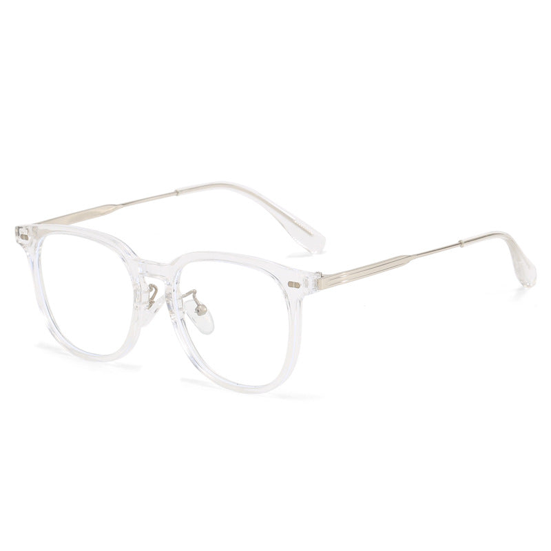 Damen klare rechteckige Brille mit filigranem Metallrahmen Karnz