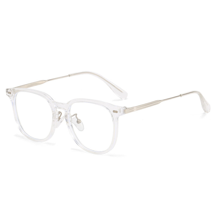 Damen klare rechteckige Brille mit filigranem Metallrahmen Karnz
