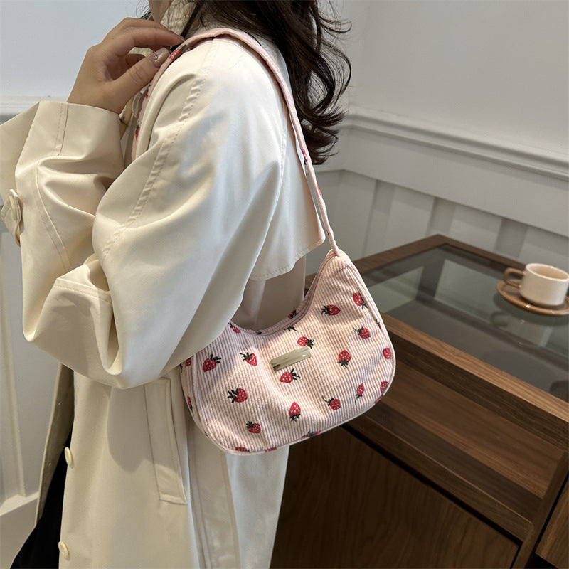 Erdbeer-Druck Mini Crossbody-Handtasche