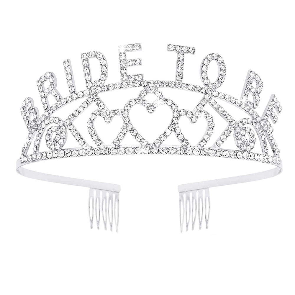 Damen Glitzernde Tiara mit Herzmotiven Karnz