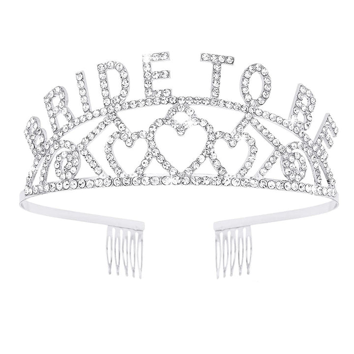 Damen Glitzernde Tiara mit Herzmotiven Karnz