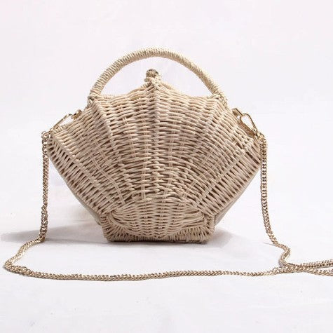 Damen Handtasche im Korbdesign mit eleganter Kettenumhängung Karnz
