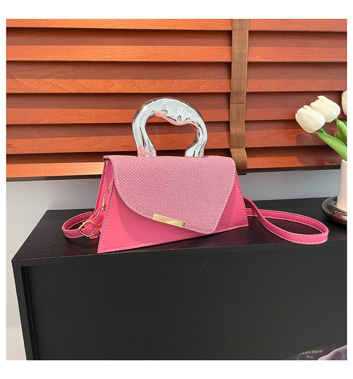Stylische geometrische strukturierte Handtasche Karnz