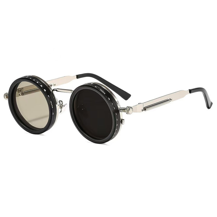 Damen vintage inspirierte runde Sonnenbrille mit einzigartigem Rahmen Karnz