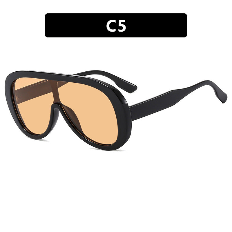 Damen futuristische Sportsonnenbrille mit breiter Sichtscheibe und UV-Schutz Karnz
