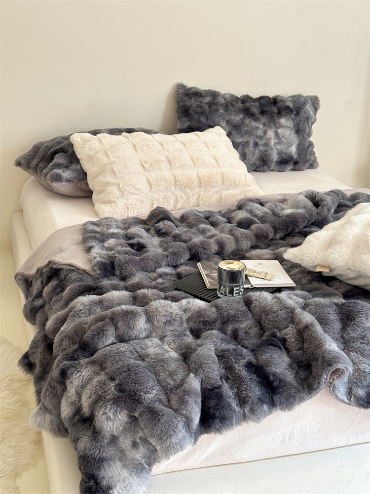 Luxus-Faux-Fell Wohndecke und passende Kissen-Set