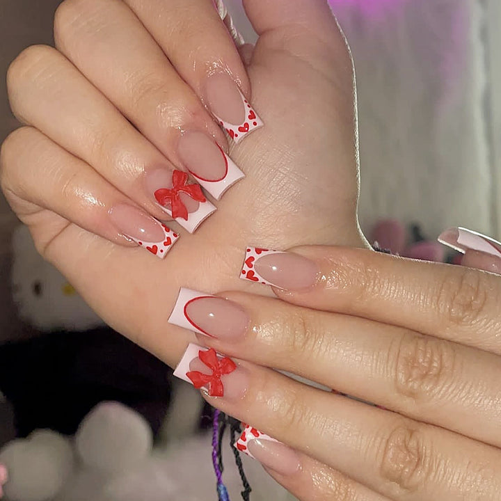 Romantische Herz-Akzent Nagelkunst Extensions Karnz