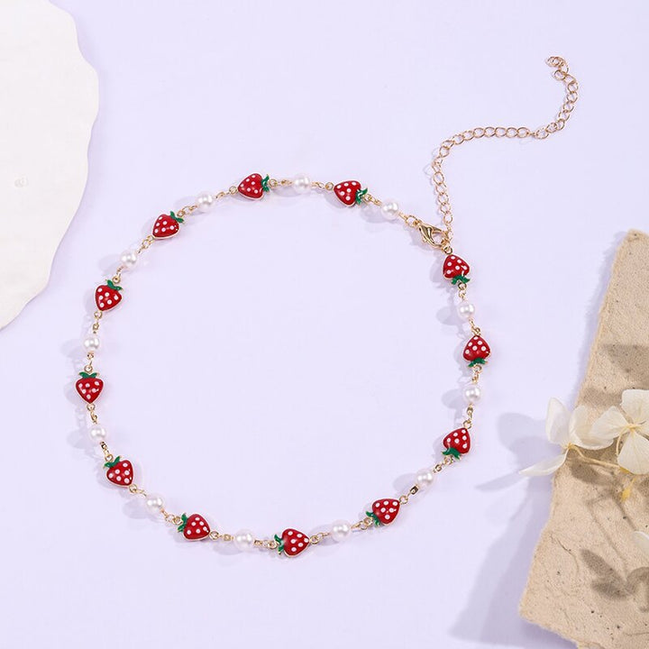 Erdbeer Charm Halskette Karnz