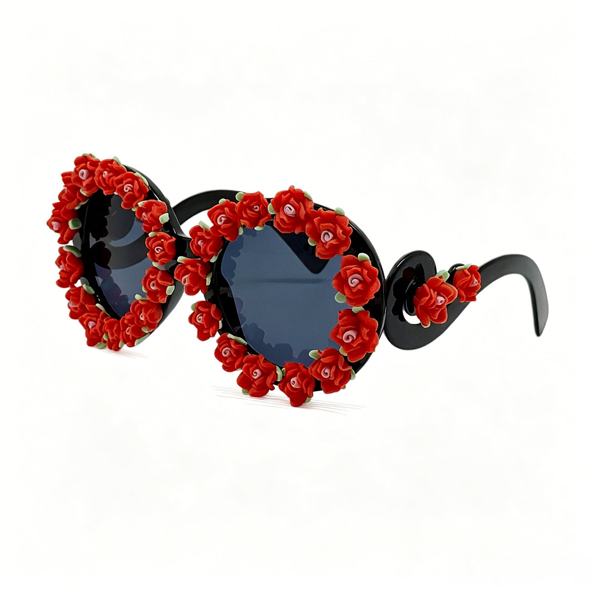 Damen Sonnenbrille mit floralem Design und einzigartigen Rahmenakzenten Karnz