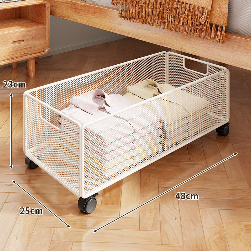 Unterbett-Rollnetz-Aufbewahrungskorb mit Rollen